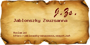 Jablonszky Zsuzsanna névjegykártya